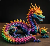 Illustrative 3D printed dragon